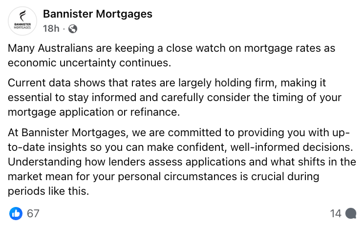 Sample social media post